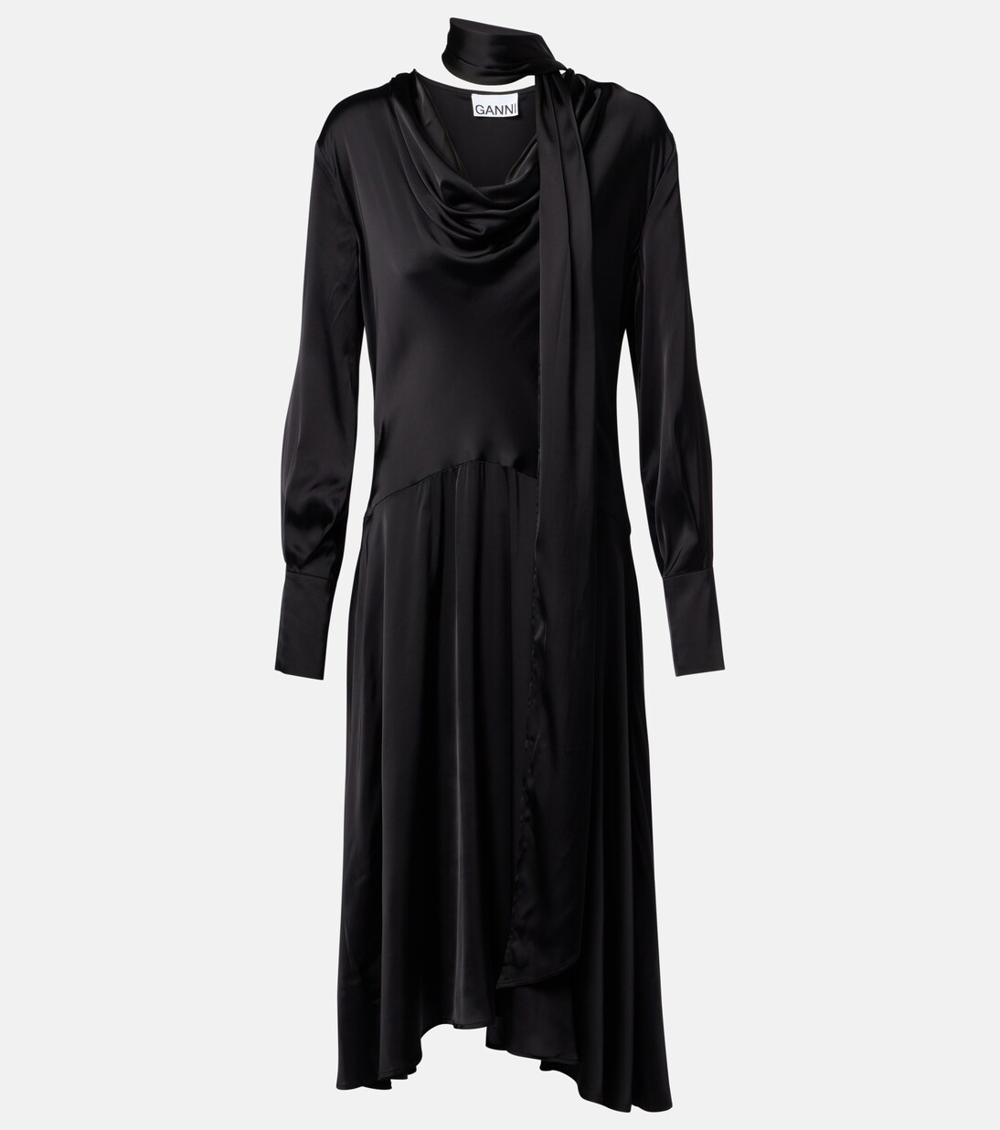 Asymmetric midi dress | Ganni