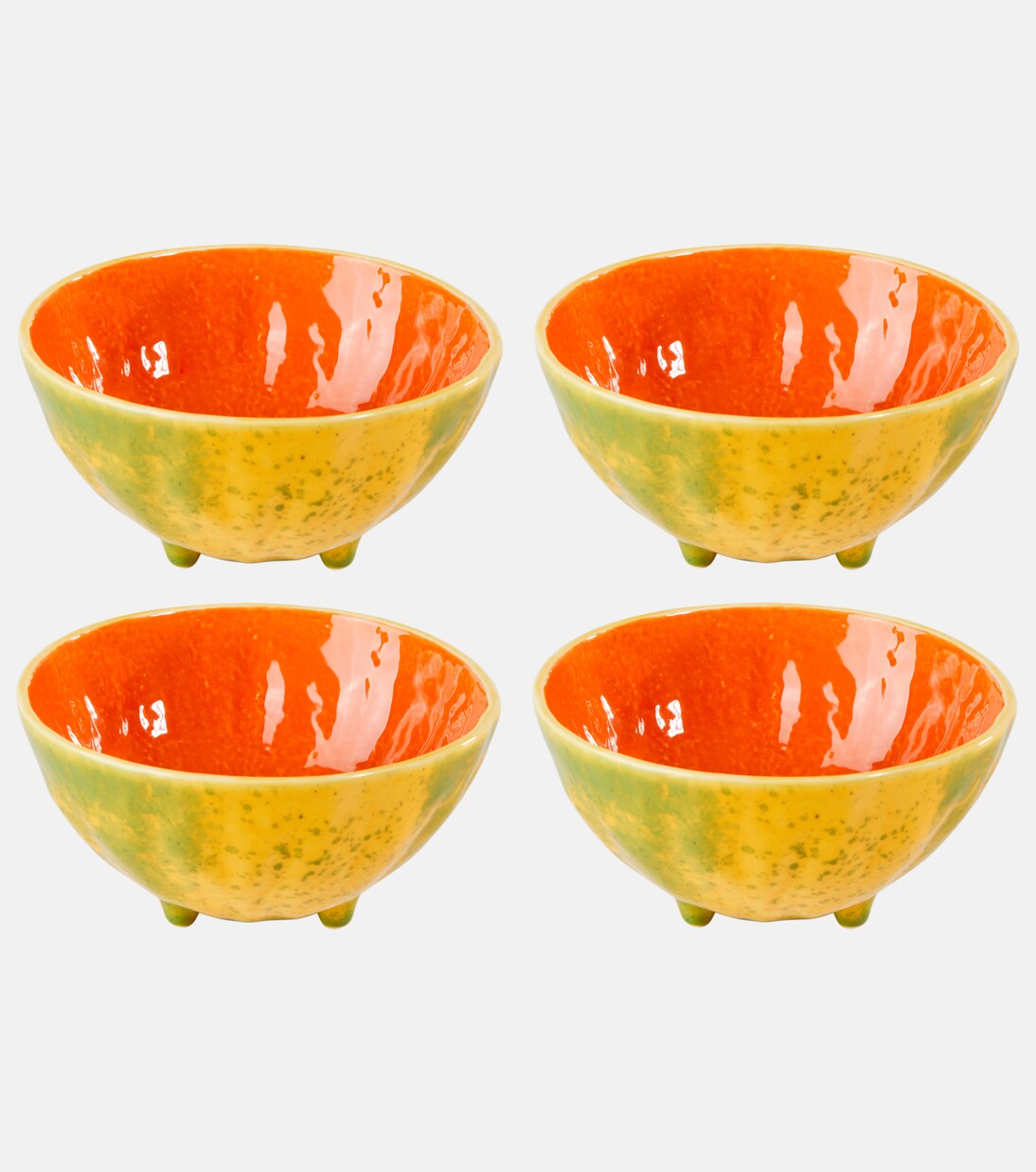 Tropical Fruits Papaya set of 4 earthenware bowls | Bordallo Pinheiro