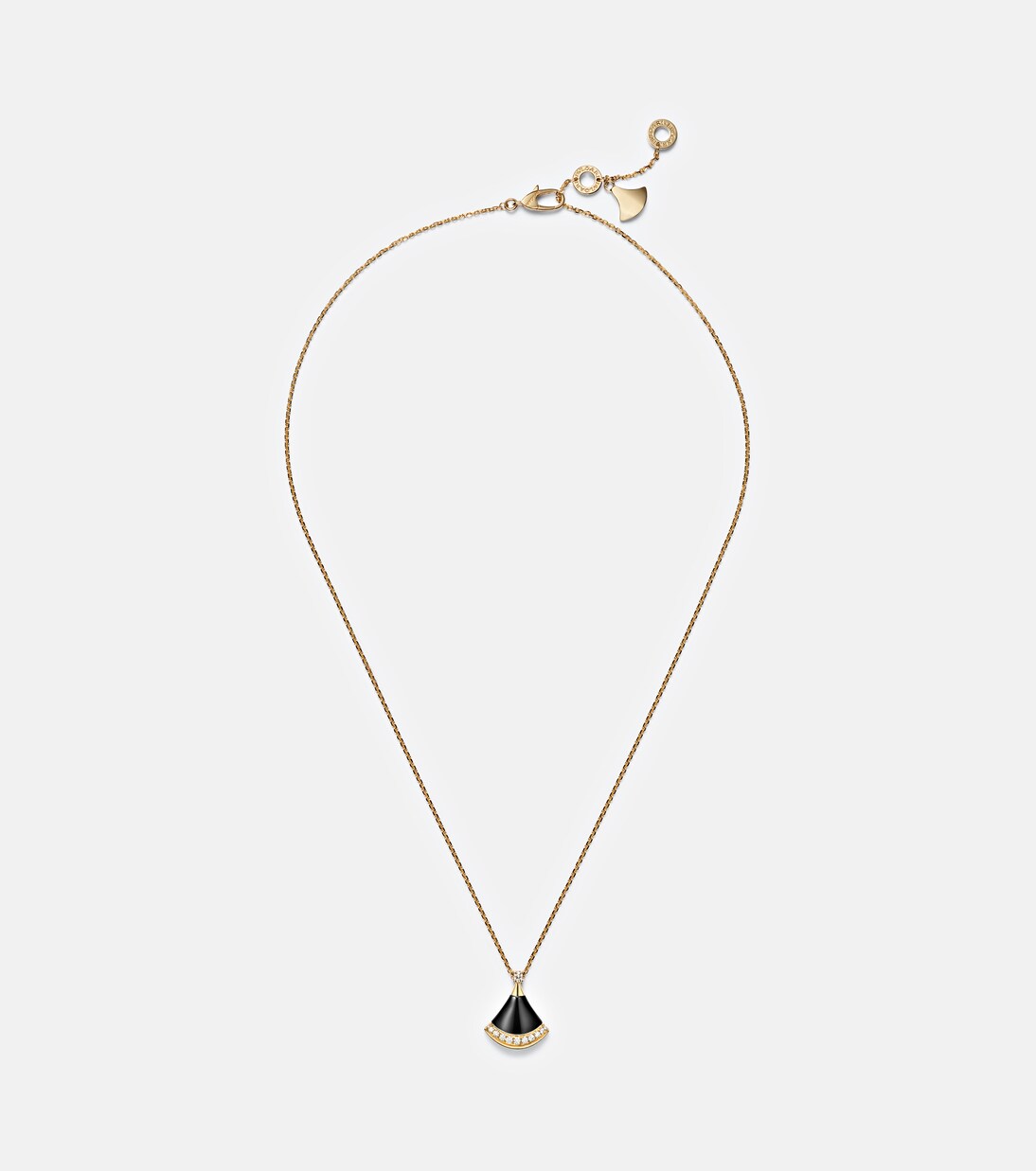 Divas' Dream 18kt gold pendant necklace with onyx and diamonds | Bvlgari