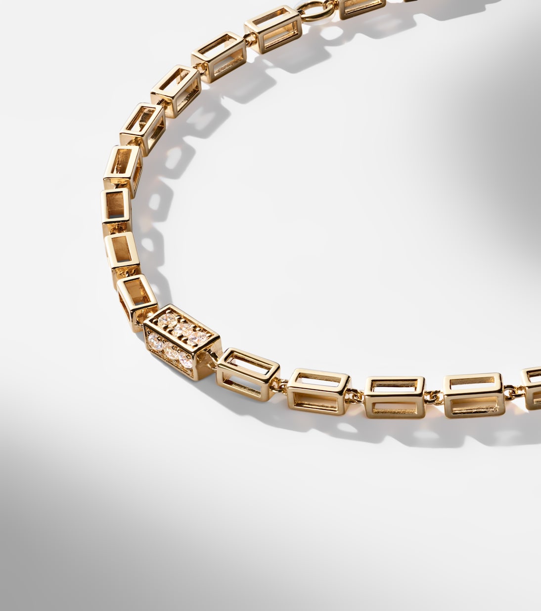 Block-Chain 18kt gold bracelet with diamonds | Suzanne Kalan