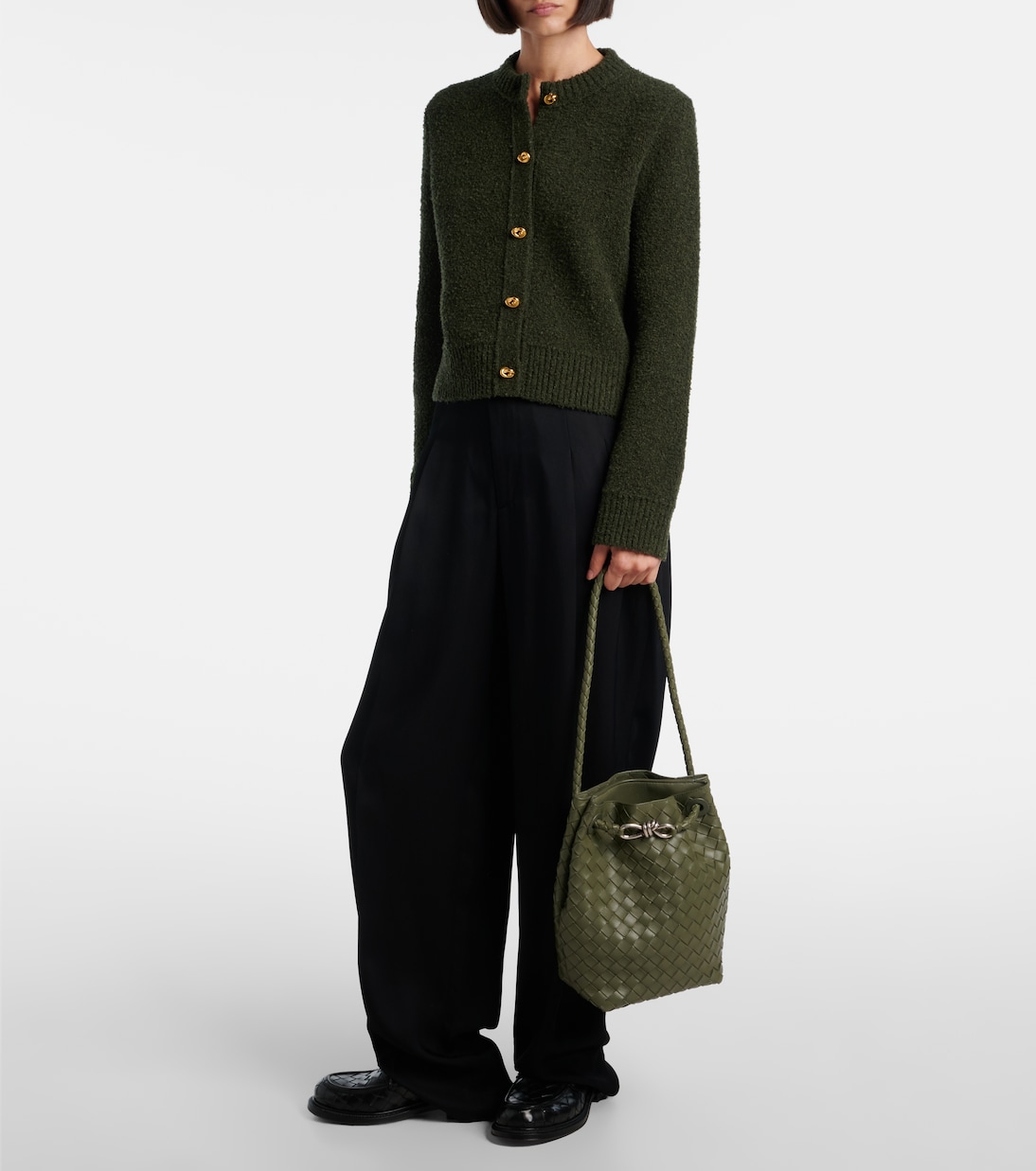 Sac seau Andiamo Small en cuir Intrecciato | Bottega Veneta