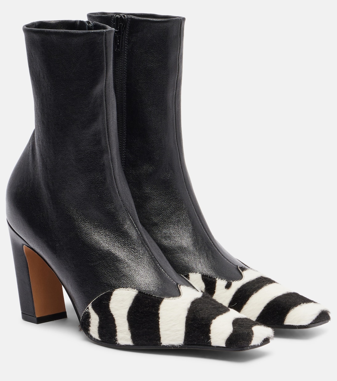 Nevada 85 calf hair and leather ankle boots | Khaite