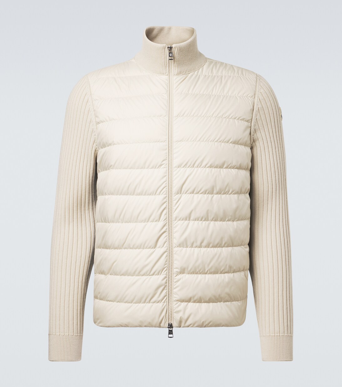 Down-paneled wool-trimmed zip-up cardigan | Moncler