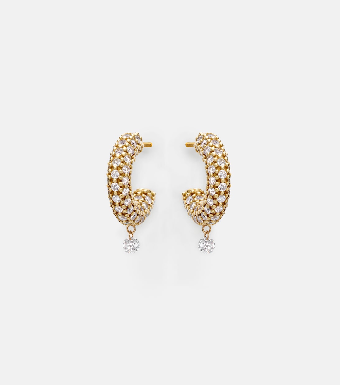 Helios 18kt gold hoop earrings with diamonds | Persée
