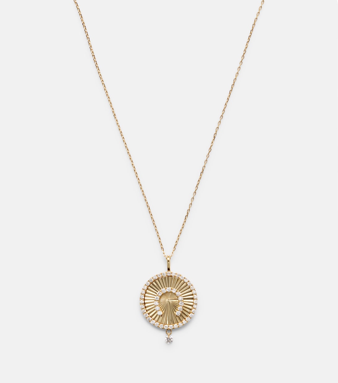 Lucky Charm Horseshoe 18kt gold necklace with diamonds | Persée