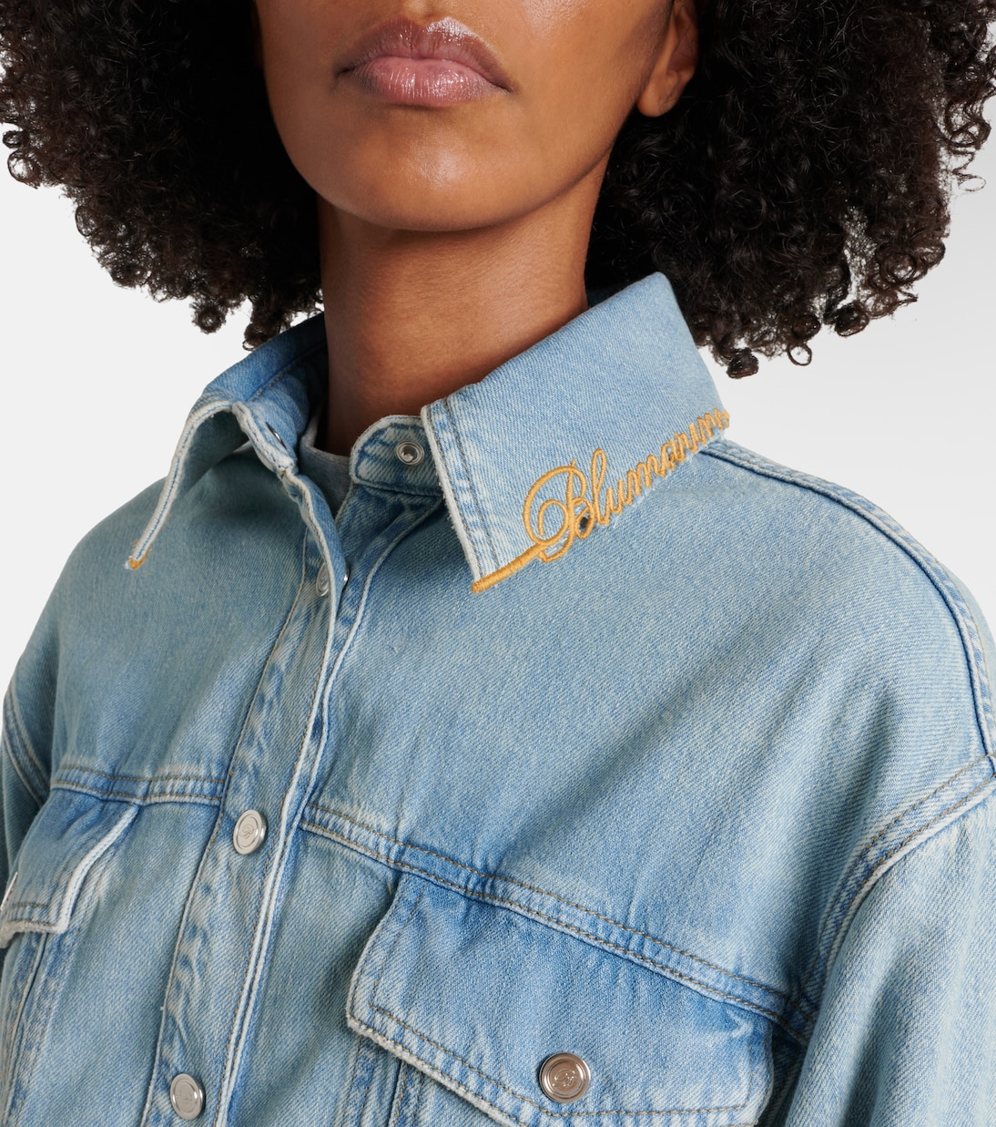 Besticktes Hemdjacke aus Denim | Blumarine