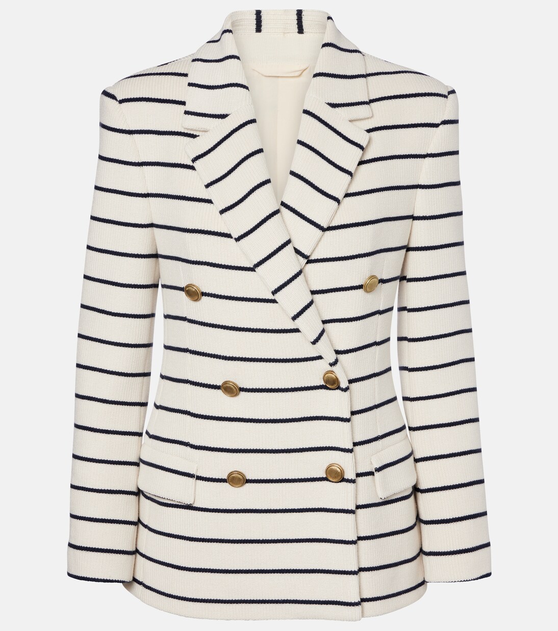 Knitted striped cotton blazer | Brunello Cucinelli