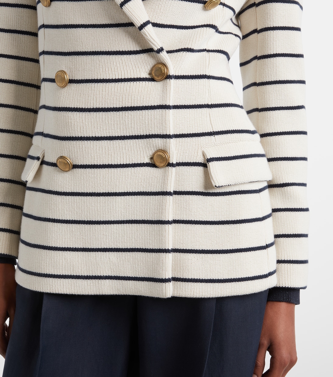 Knitted striped cotton blazer | Brunello Cucinelli