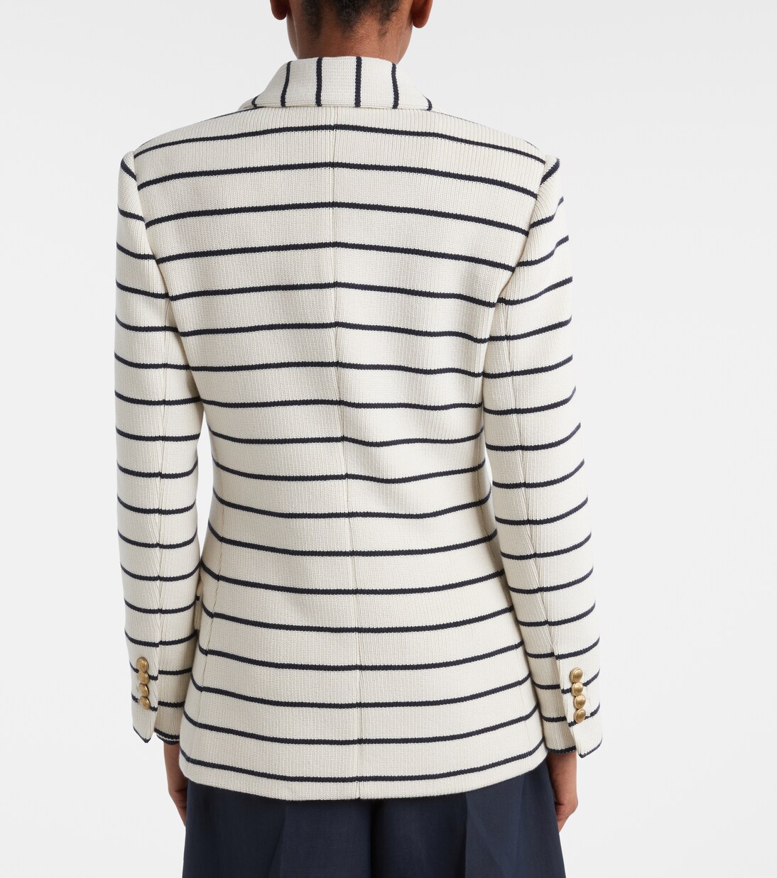 Knitted striped cotton blazer | Brunello Cucinelli