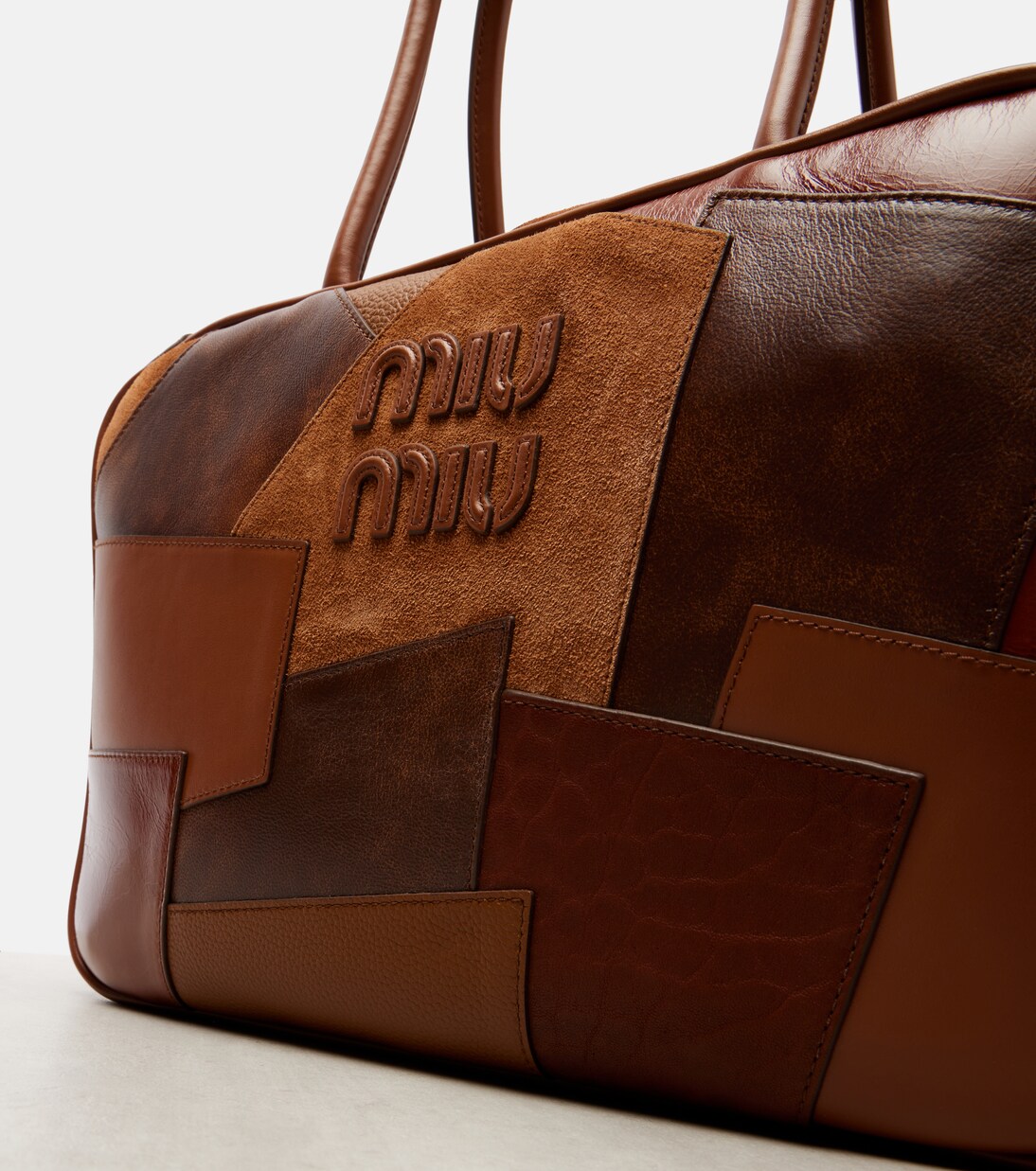 Tote Bag aus Leder mit Veloursleder | Miu Miu