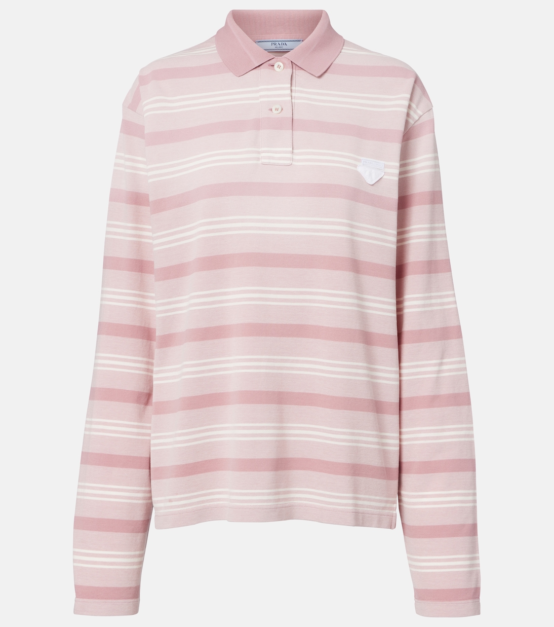 Striped cotton piqué polo shirt | Prada