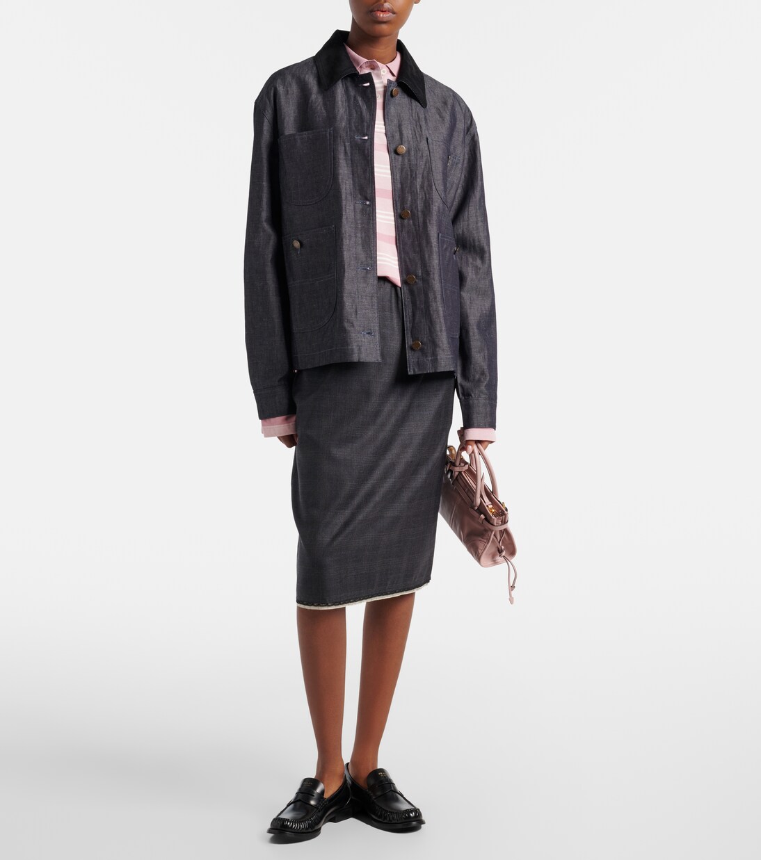 Striped cotton piqué polo shirt | Prada