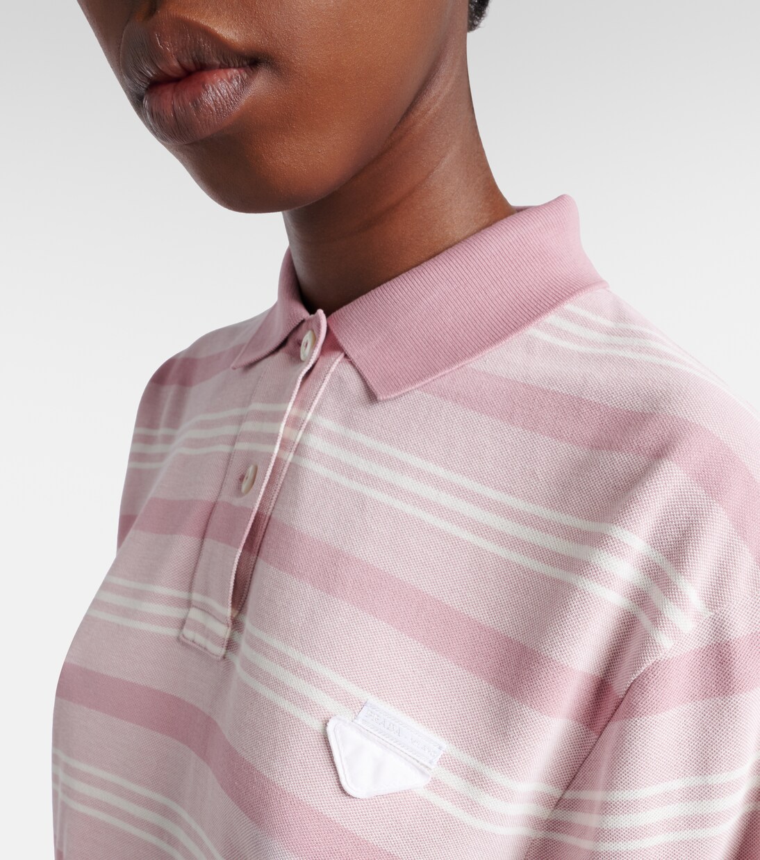 Striped cotton piqué polo shirt | Prada