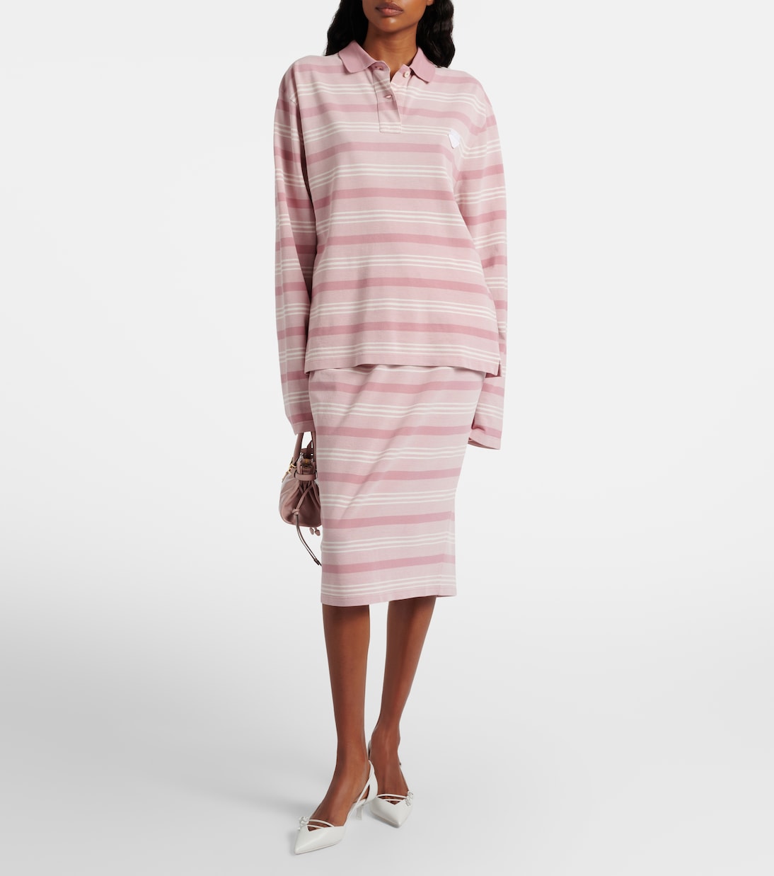 Striped cotton piqué polo shirt | Prada