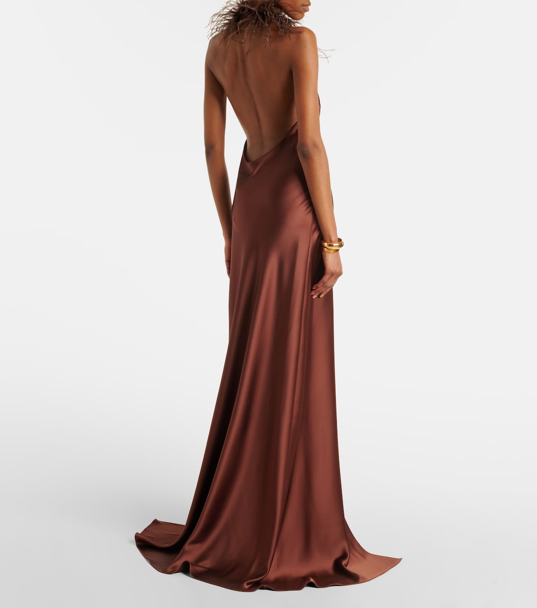 Jazzy embellished feather-trimmed gown | The New Arrivals Ilkyaz Ozel
