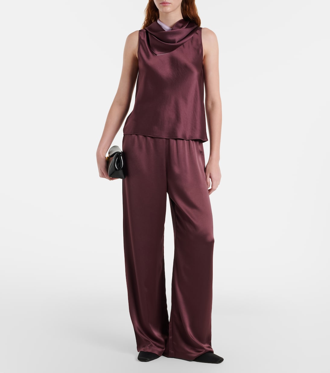 Barb draped satin top | Leset