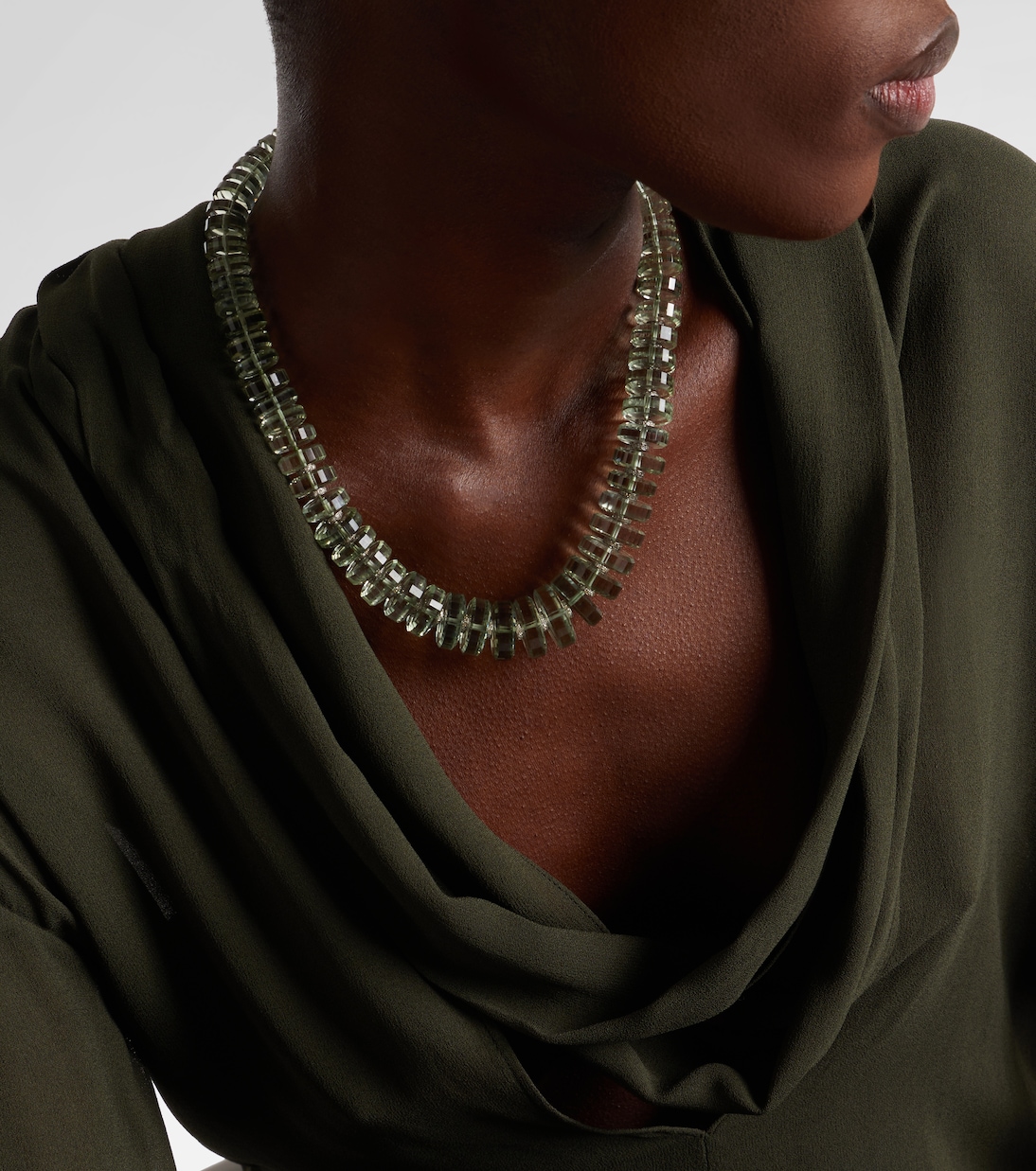 Aura sterling silver beaded necklace with gemstones | Ileana Makri