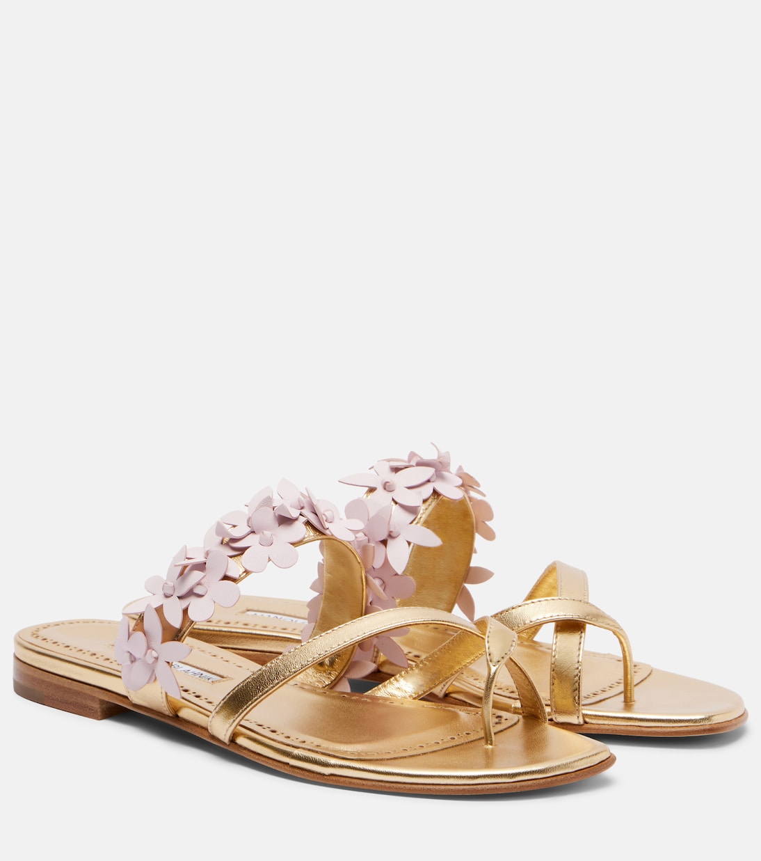 Fiosabi appliqué leather thong sandals | Manolo Blahnik