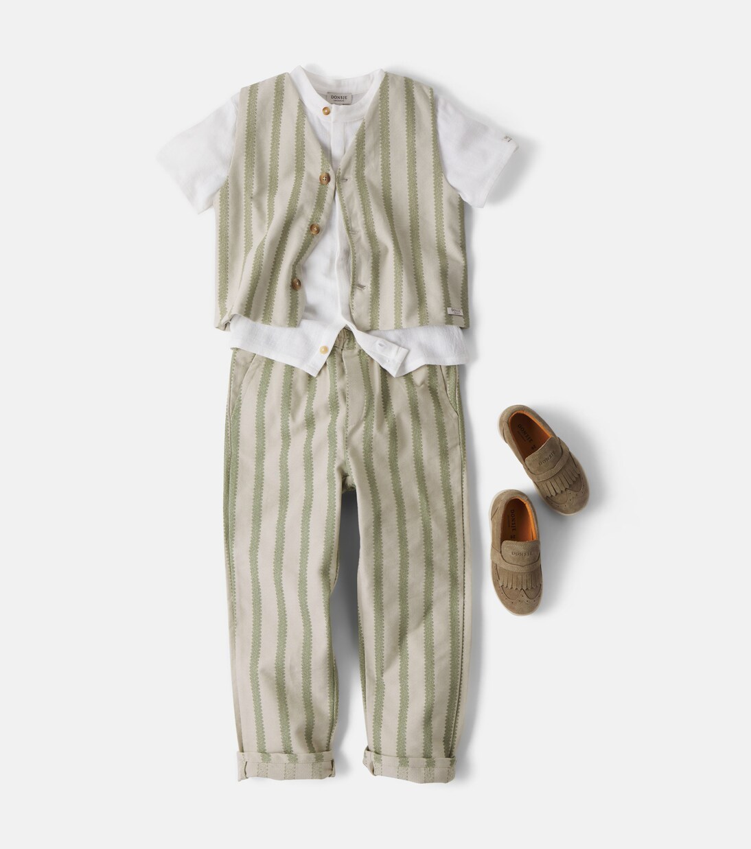 Gilet Shortan rayé en coton | Donsje