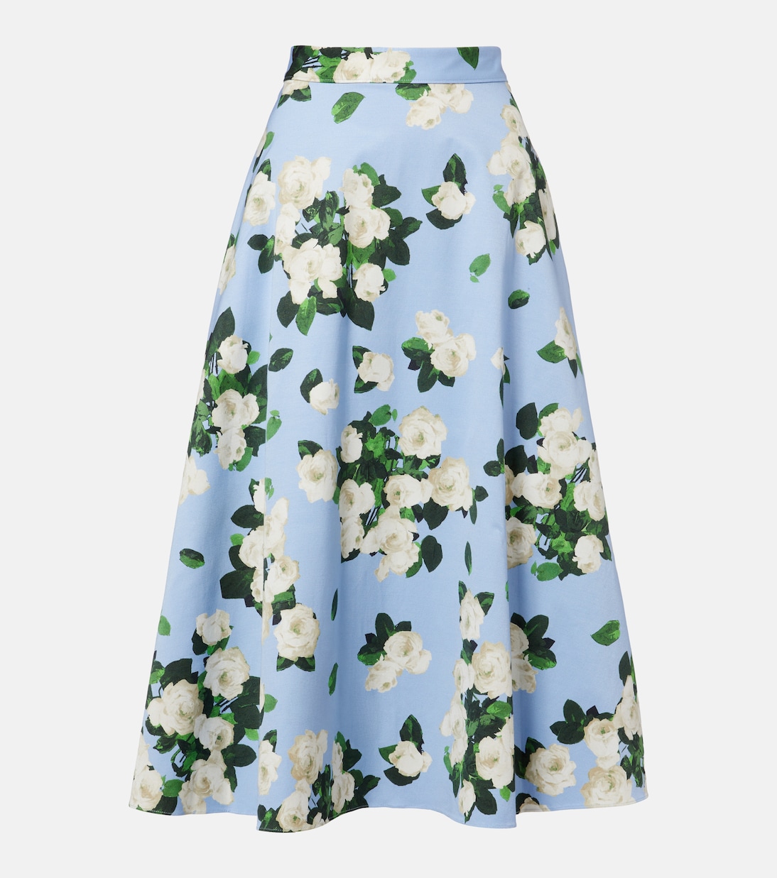 Floral faille midi skirt | Carolina Herrera