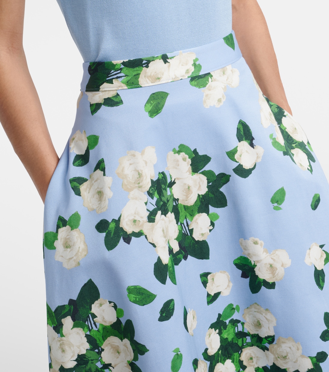 Floral faille midi skirt | Carolina Herrera