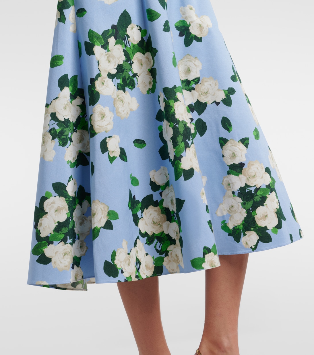 Floral faille midi skirt | Carolina Herrera