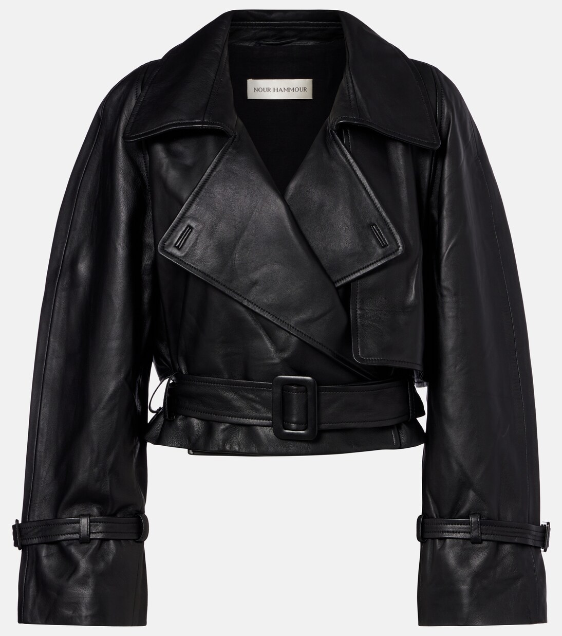 Hatti cropped leather jacket | Nour Hammour
