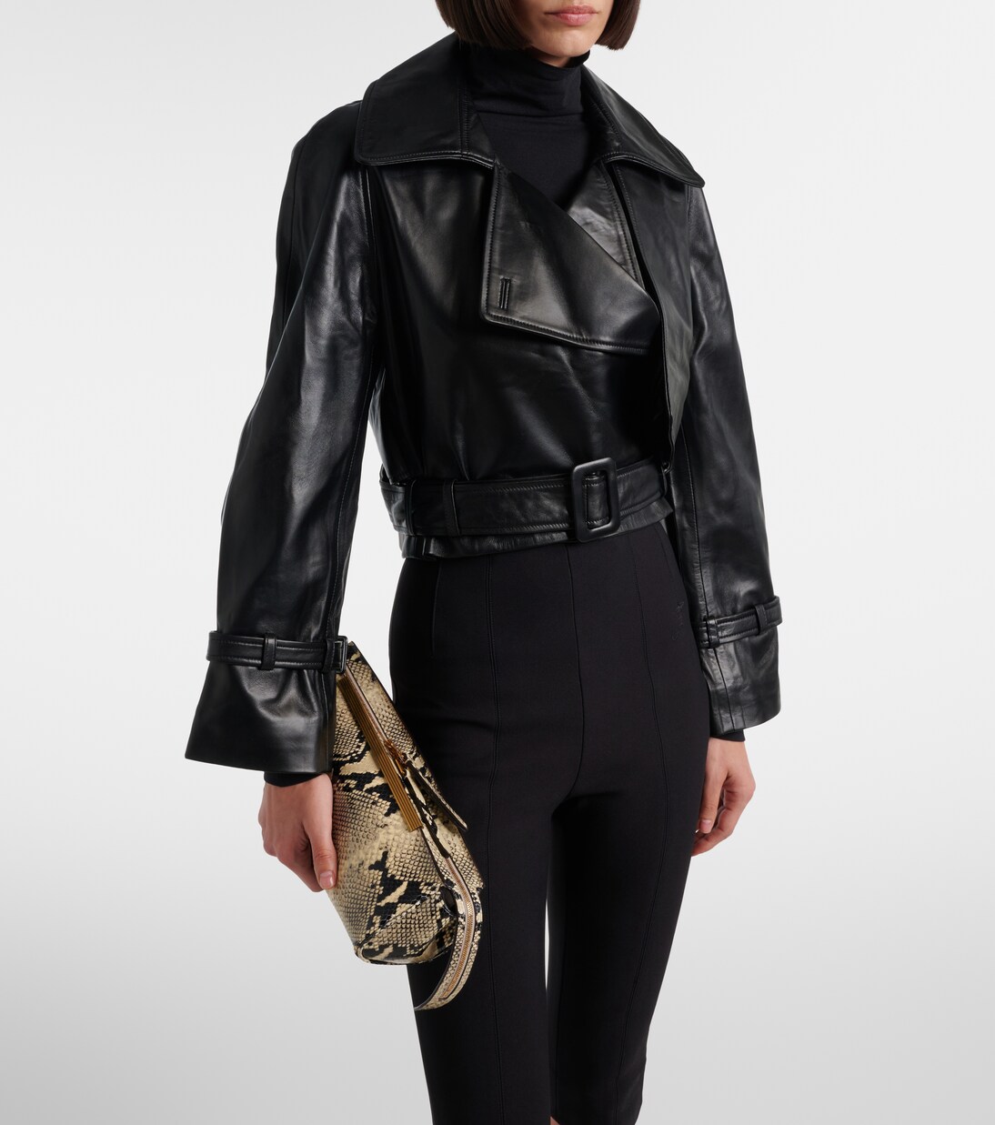 Hatti cropped leather jacket | Nour Hammour