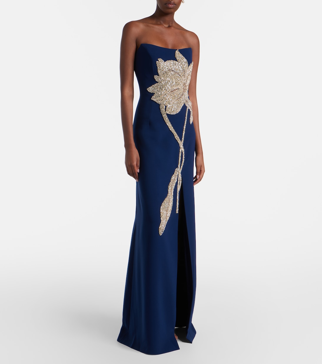 Fara crystal-embellished crêpe gown | Costarellos