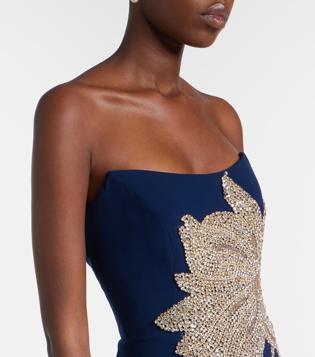 Fara crystal-embellished crêpe gown | Costarellos