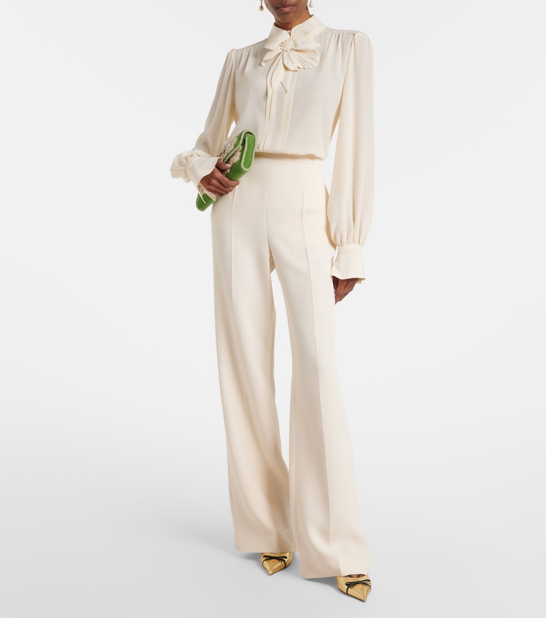 Cady Couture silk wide-leg pants | Valentino