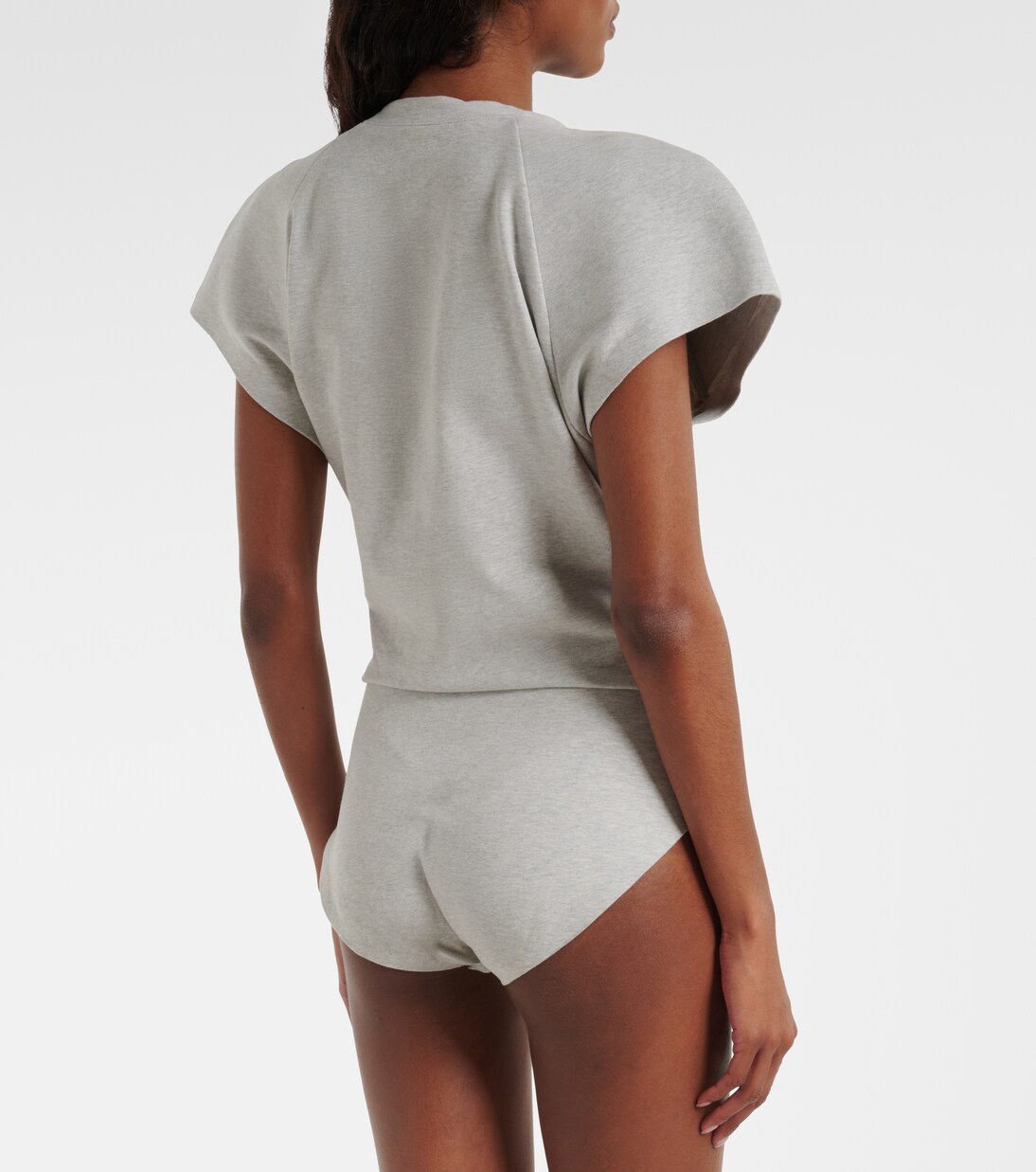 Bomber cotton-blend bodysuit | Norma Kamali