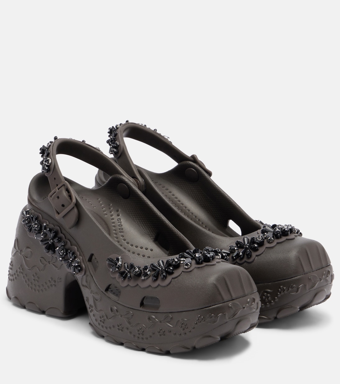 x Crocs embellished slingback pumps | Simone Rocha
