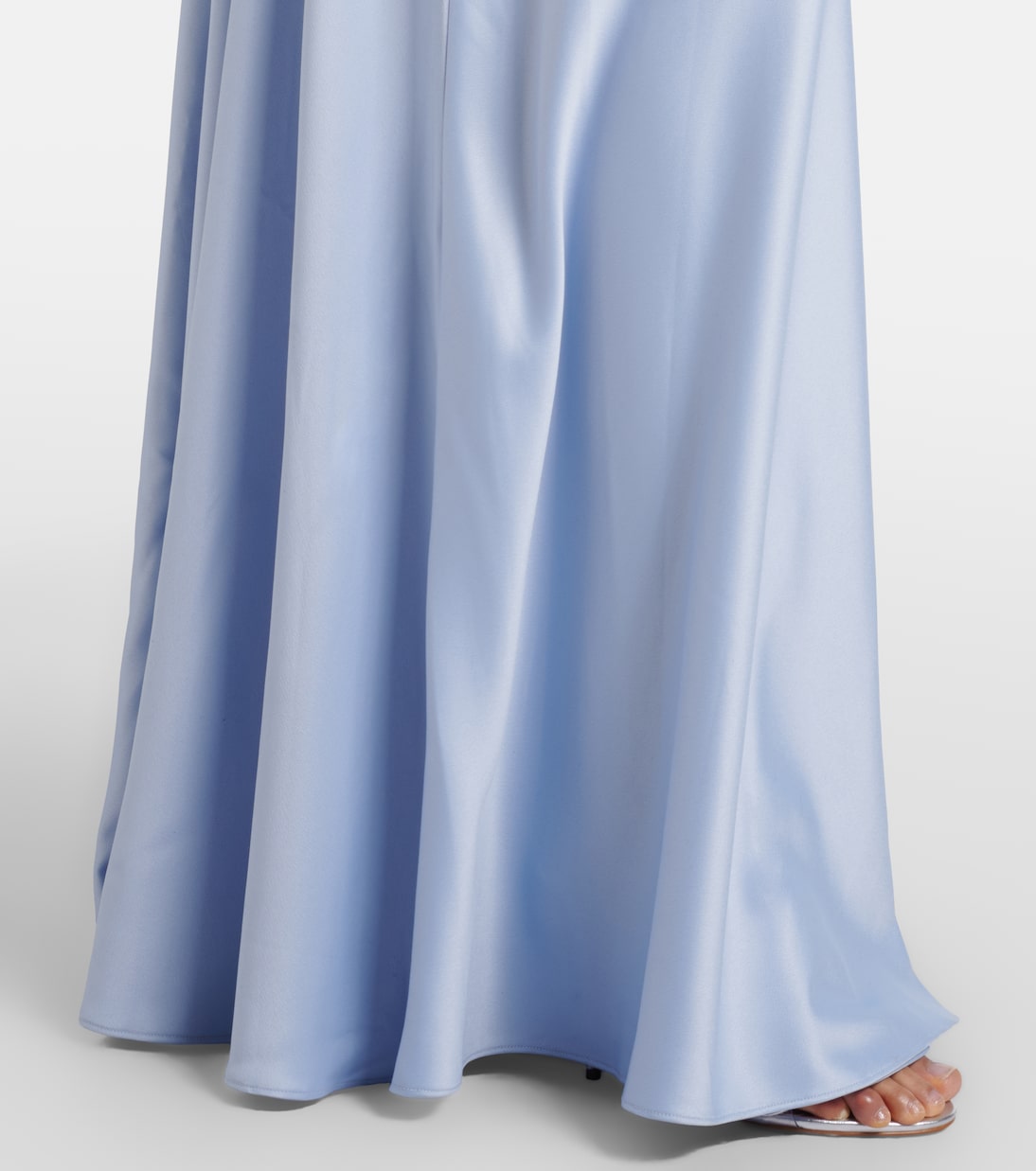 Robe asymétrique Gabriela en crêpe et satin | Solace London