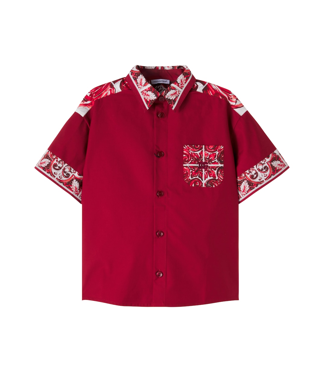 Majolica cotton-blend poplin shirt | Dolce&Gabbana Kids
