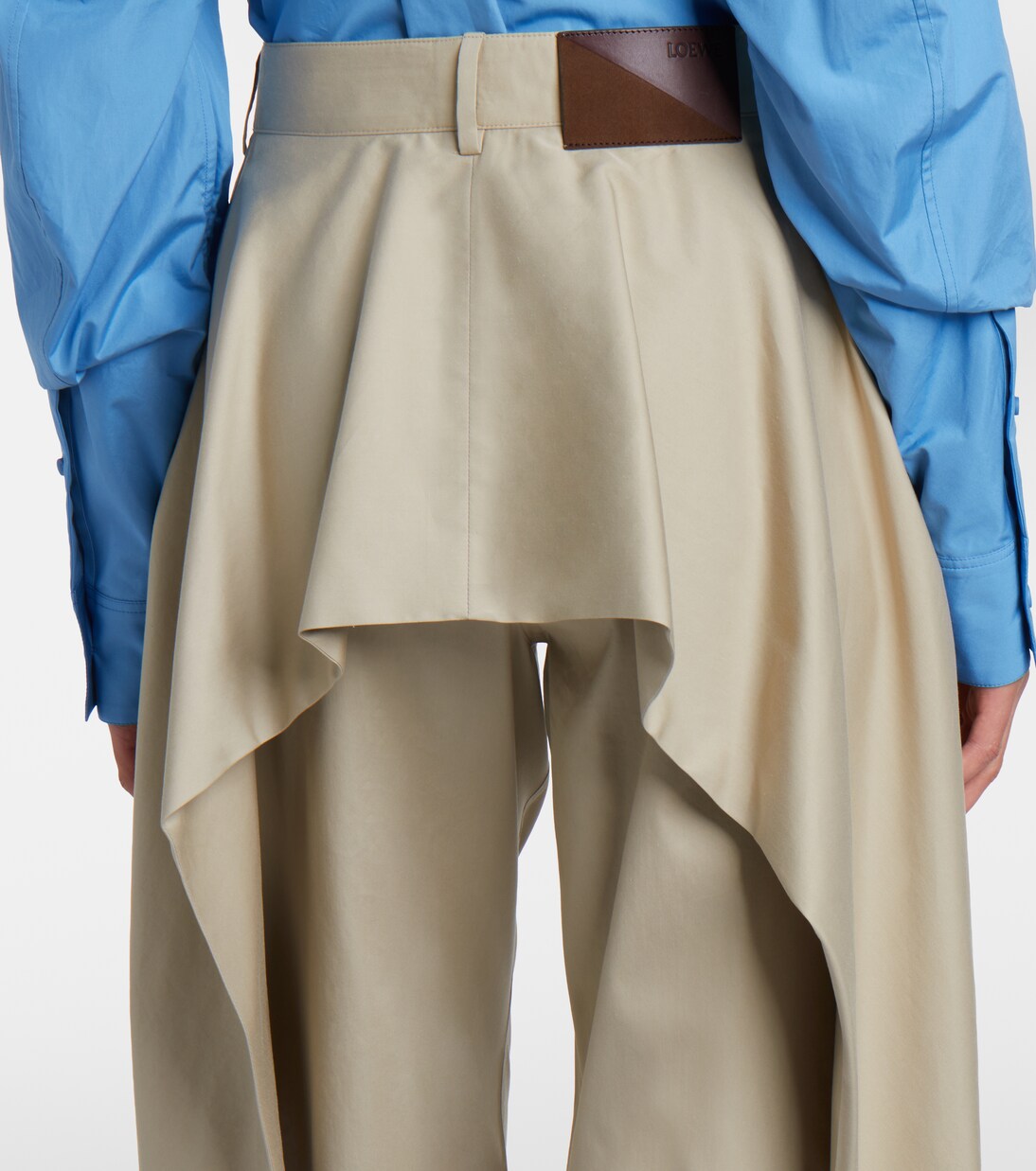 Cotton and silk gabardine wide-leg pants | Loewe