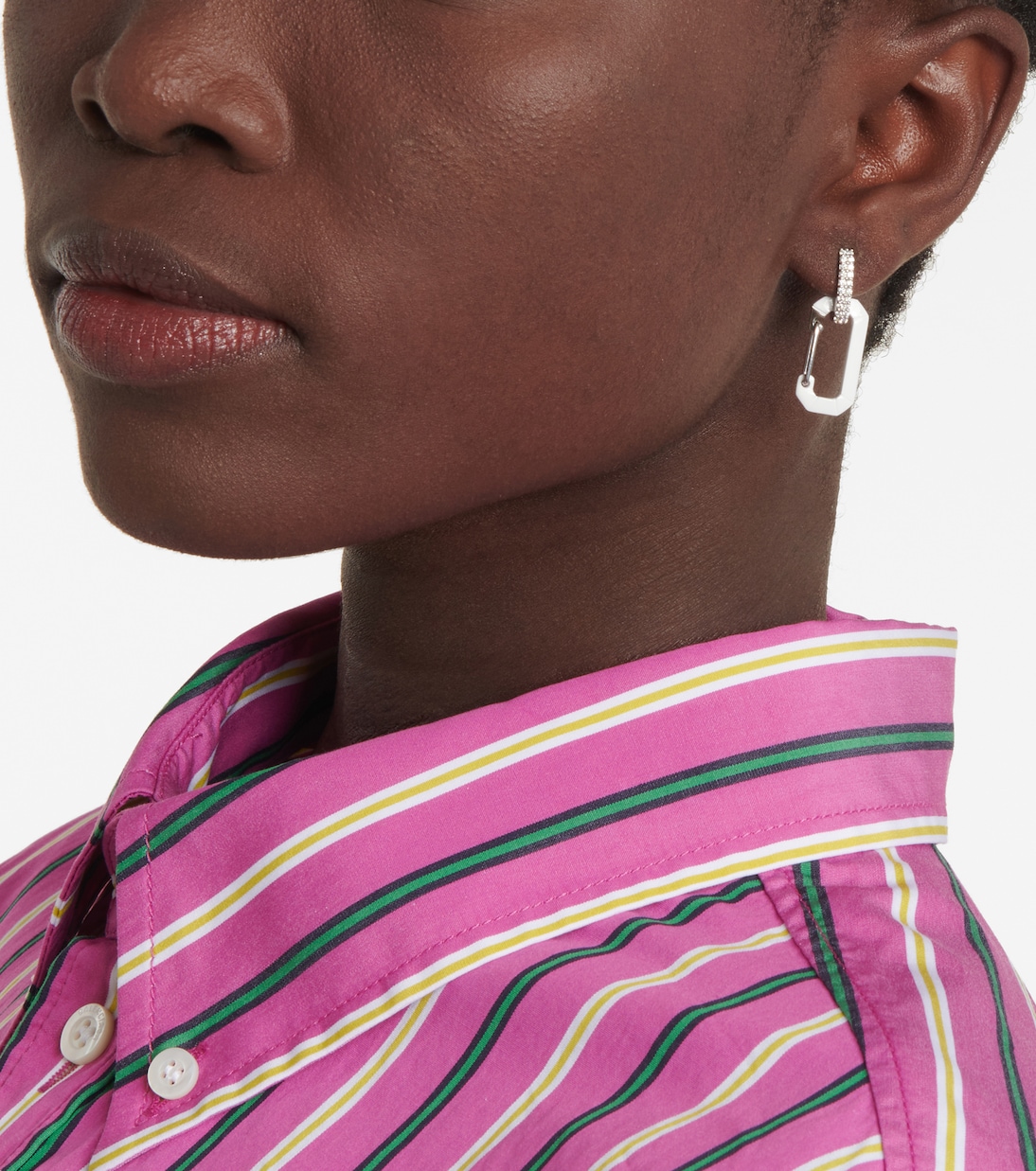 Chiara Small 18kt gold and silver single earring with diamonds | Eéra
