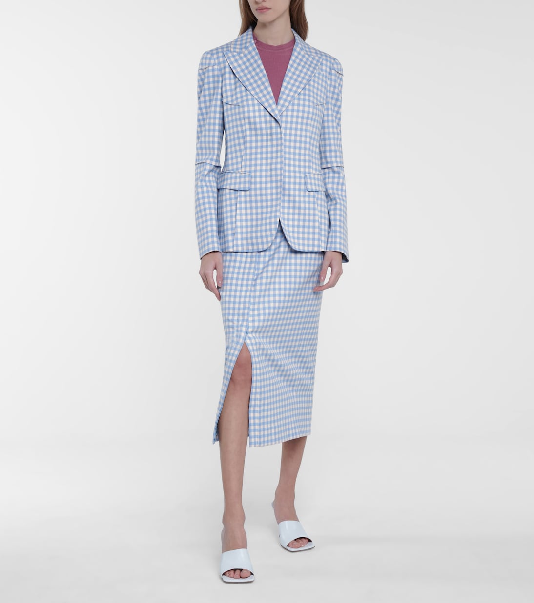 Lex gingham wool-blend pencil skirt | Altuzarra