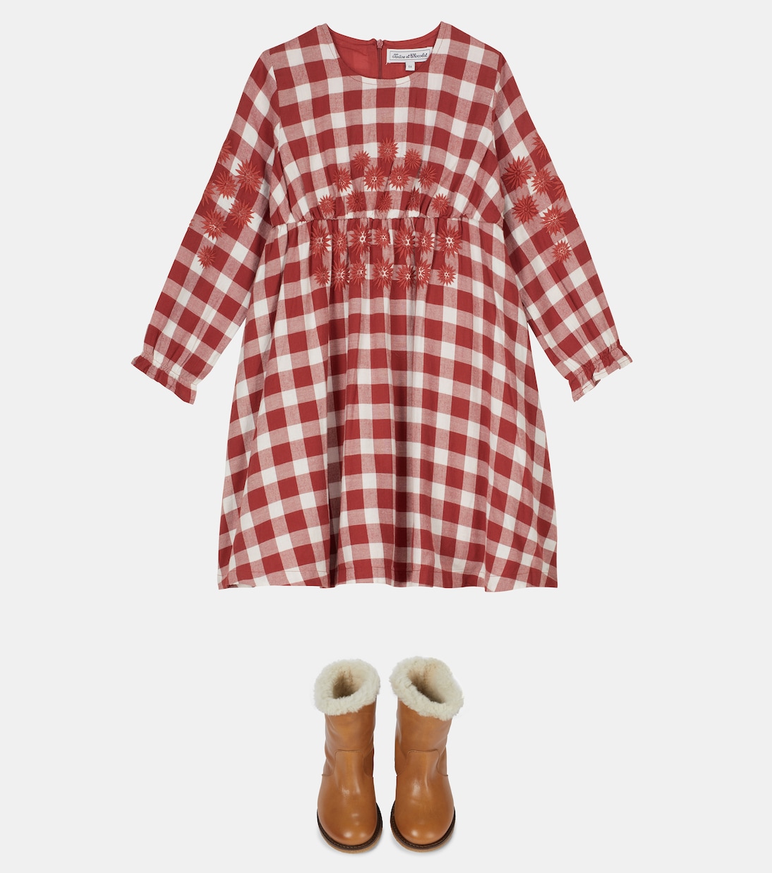 Robe brodée en coton à carreaux | Tartine et Chocolat