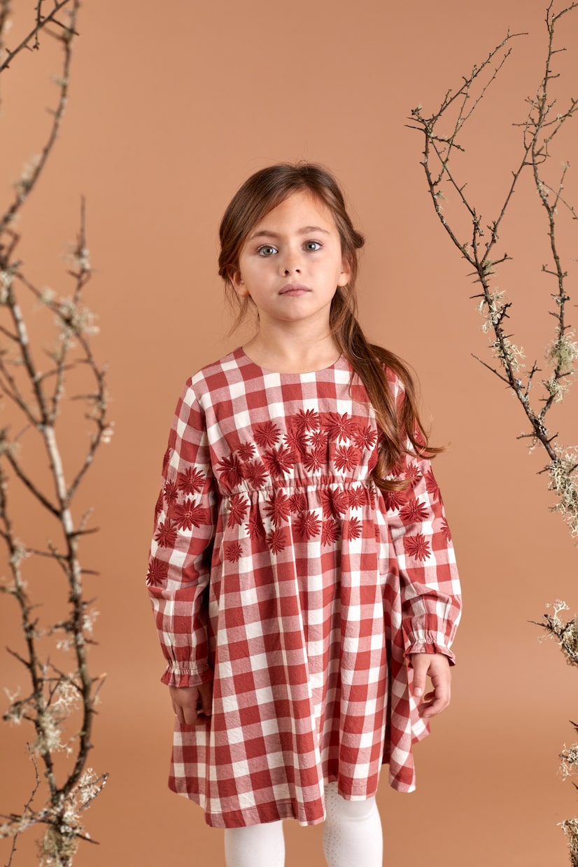 Robe brodée en coton à carreaux | Tartine et Chocolat