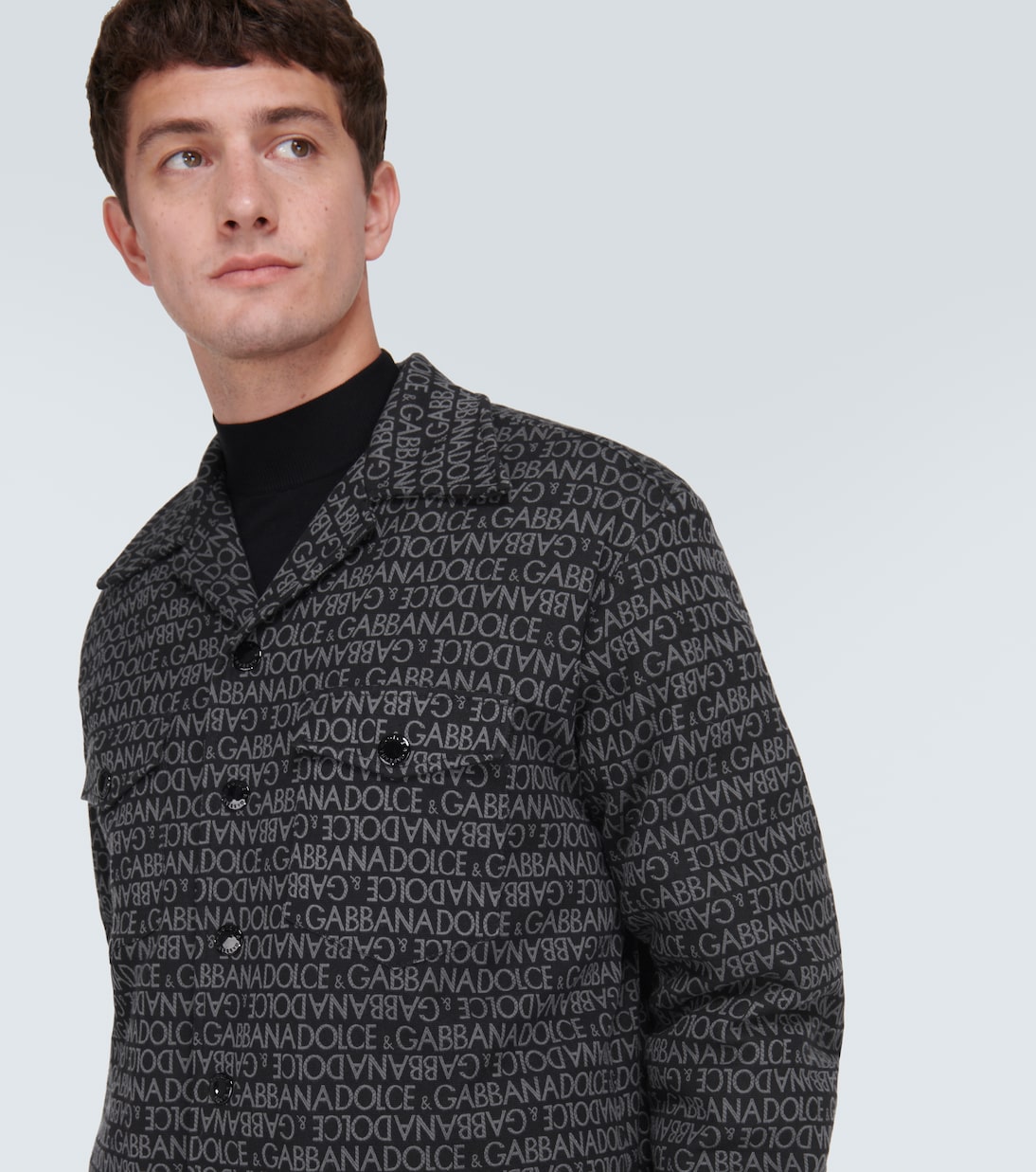 Logo jacquard cotton-blend overshirt | Dolce&Gabbana