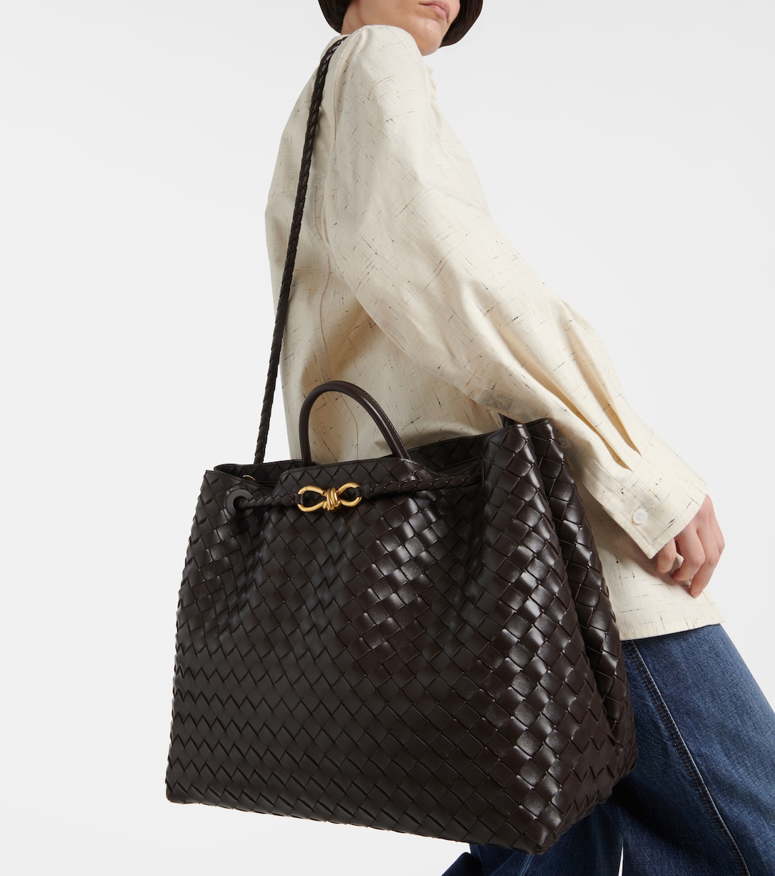 Sac Andiamo Large en cuir | Bottega Veneta