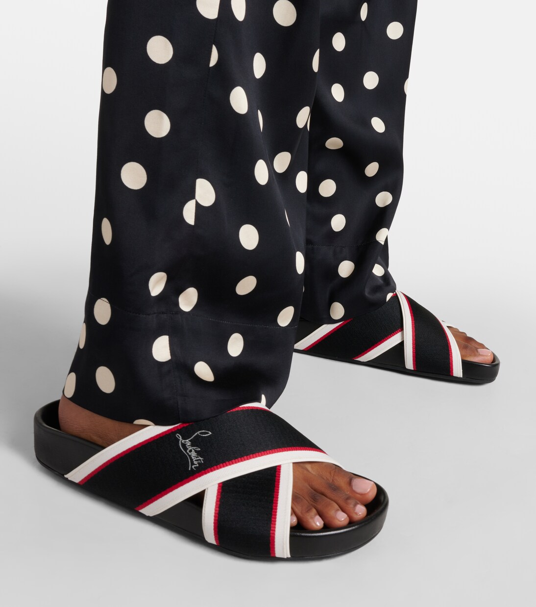 Hot Cross Bizz ribbon sandals | Christian Louboutin