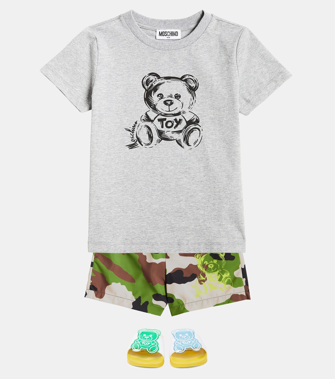 Teddy Bear camouflage swim trunks | Moschino Kids
