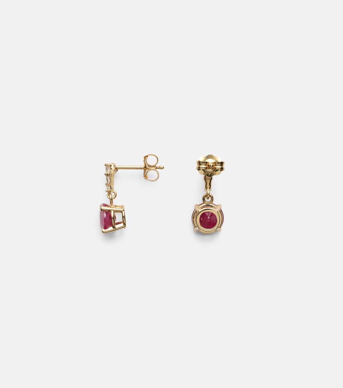 Boucles d'oreilles en or 14 ct, rubis et diamants | Stone and Strand