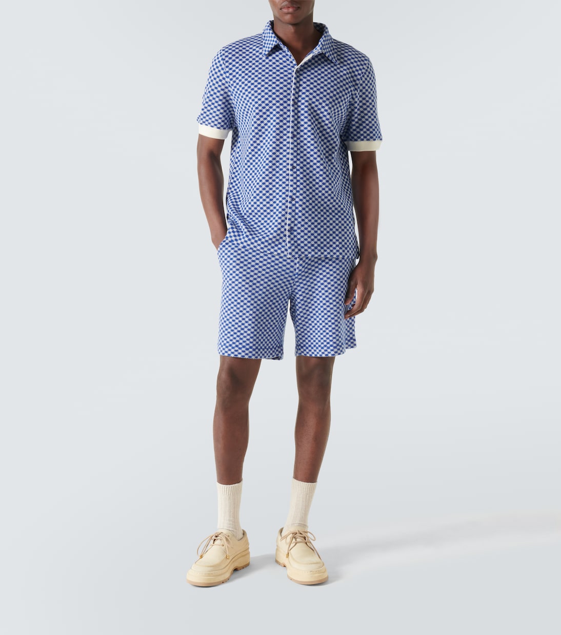 Bermuda-Shorts aus Kaschmir mit Lapislazuli | God's True Cashmere