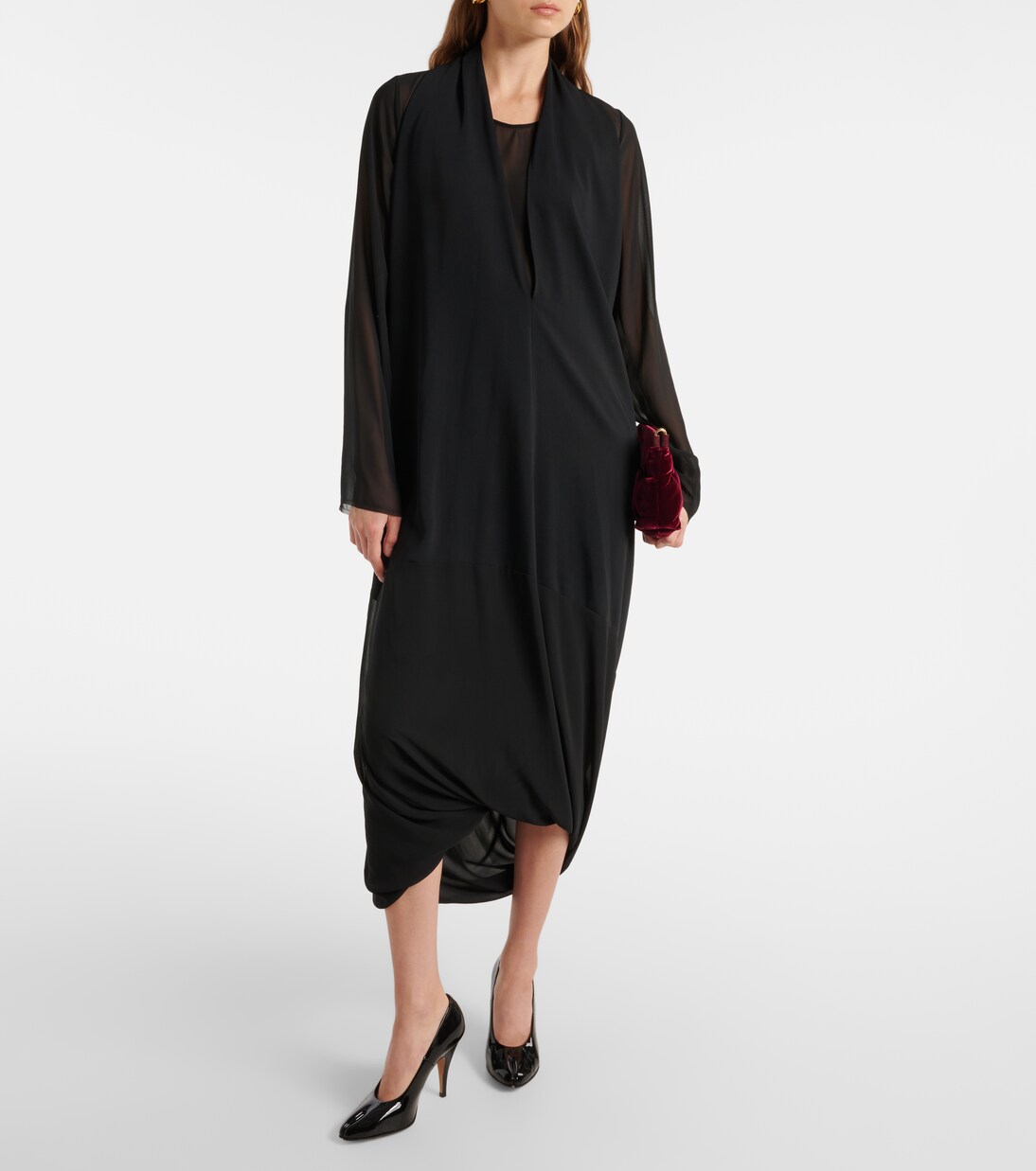 Vestido midi drapeado | MM6 Maison Margiela