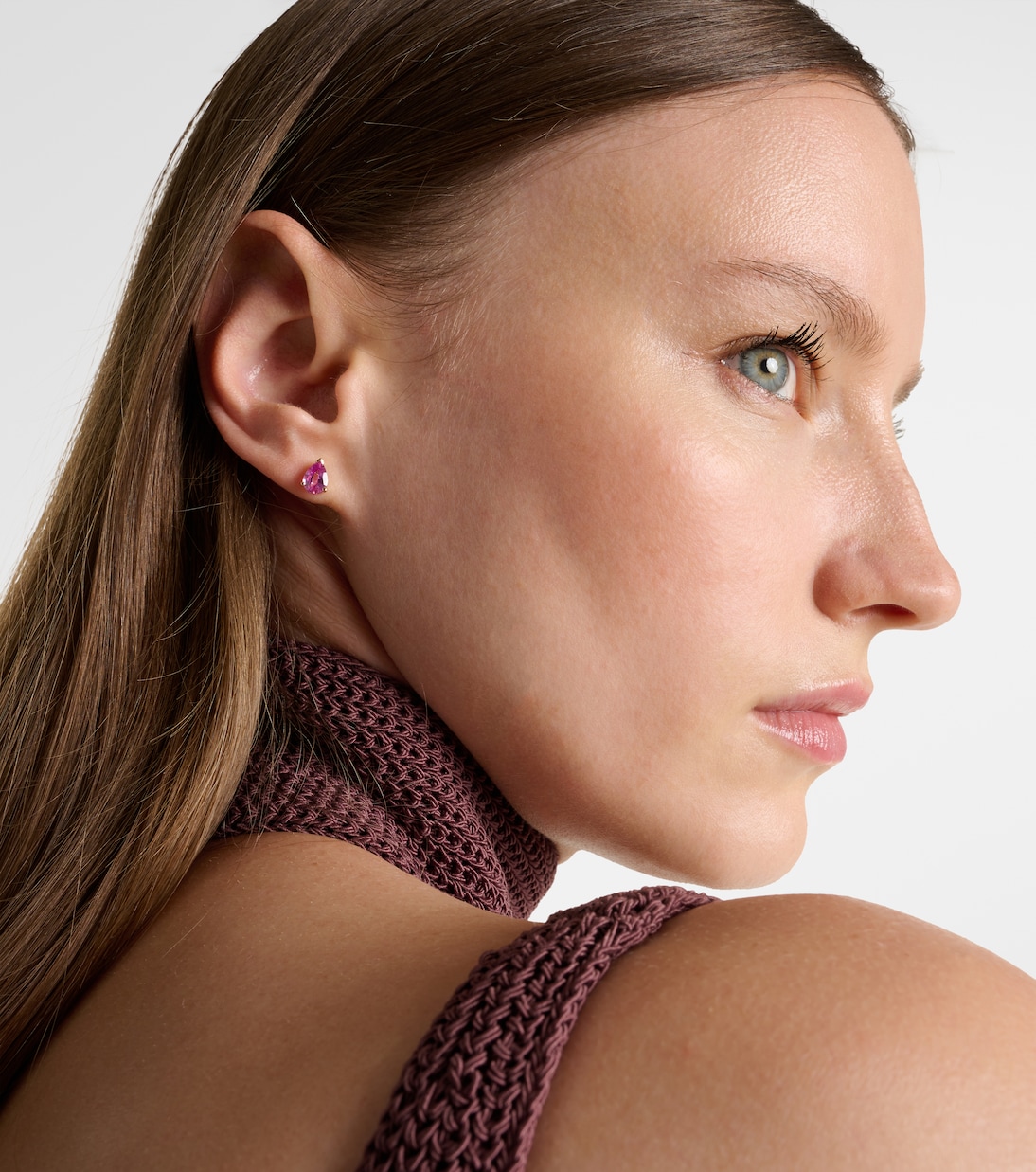 18kt rose gold earrings with sapphire and diamonds | Shay Jewelry