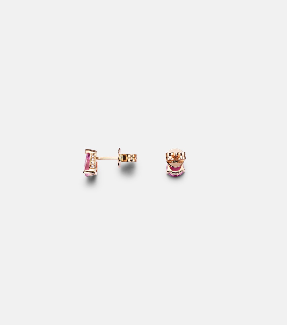 18kt rose gold earrings with sapphire and diamonds | Shay Jewelry