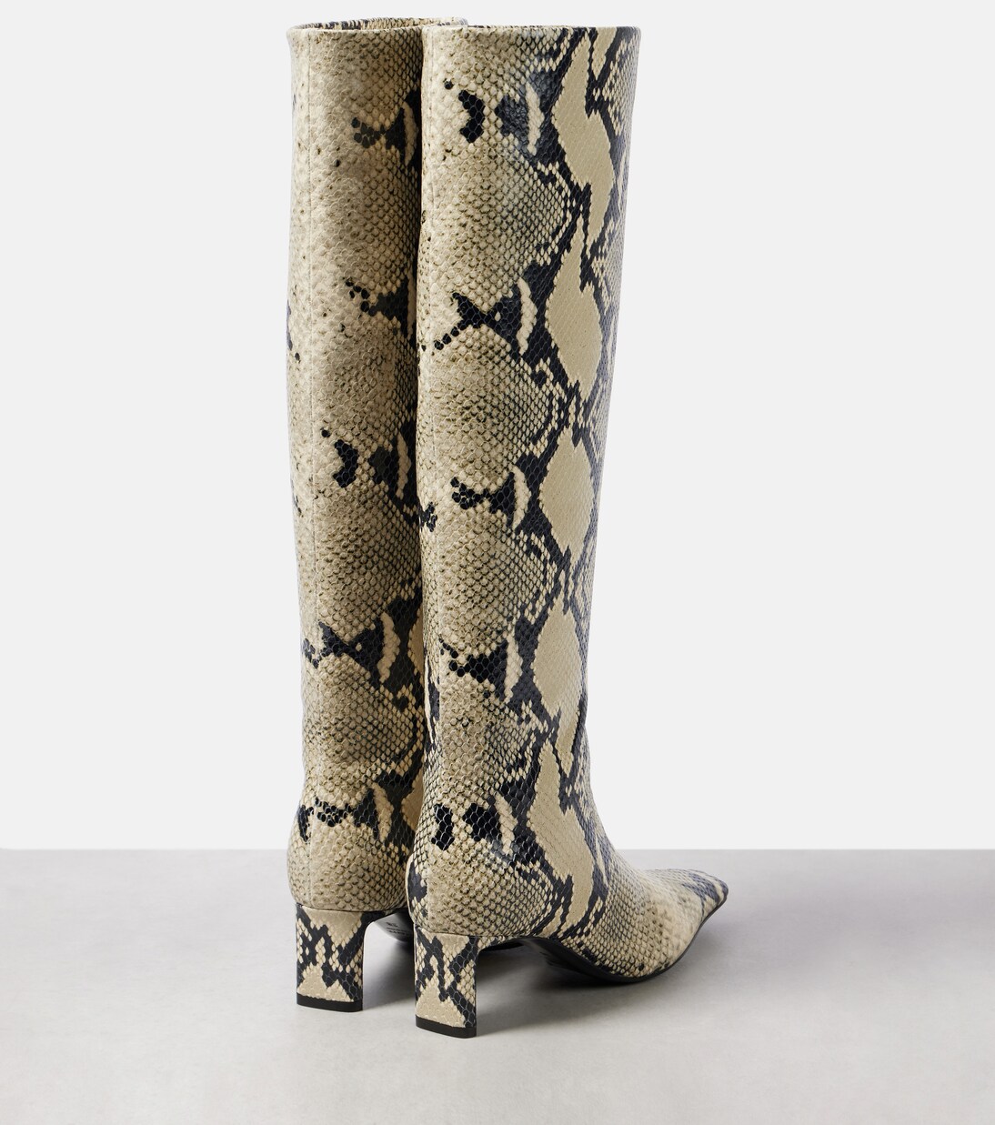 Ona 55 snake-effect leather knee-high boots | Khaite